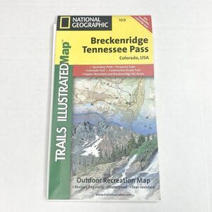 National Geographic Trails Map #109 Breckenridge Tennessee Pass Colorado, USA